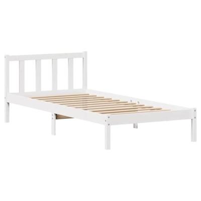 Bedframe zonder matras massief grenenhout wit 90x190 cm