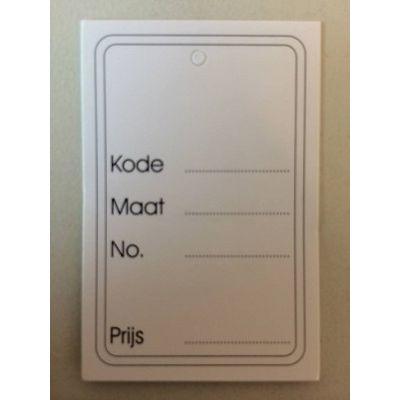 Hangetiket 40x60mm bedrukt los geen perf