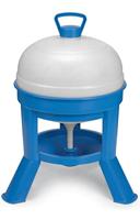 Pluimvee drinktoren 20 l blauw met sifon op pootjes - thumbnail