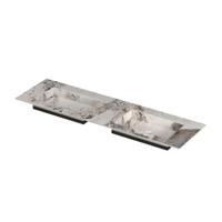 INK Post Wastafel keramische slab envelop bak dubbel 2 kraangaten 160x45x1 Island glossy - thumbnail