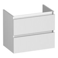 Brauer Joy Wavy - Onderkast Ondiep - 60 cm - met 2 Softclose Lades Greeploos en 1 Sifon Uitsparing - Mat Wit - thumbnail