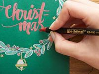 Edding metallic brushpen Christmas e-1340, assorti, set van 4 stuks - thumbnail