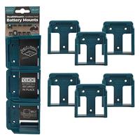 StealthMounts batterijhouders (6x) blauw - voor Makita 18V accu&apos;s - thumbnail