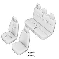 Universele Leder/Stoffen Stoelhoezenset 'Comfortline' Zwart/Grijs + Witte rand - 11-delig OTCMF214 - thumbnail