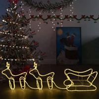 VidaXL Kerstdecoratie rendieren en slee 576 led's - thumbnail