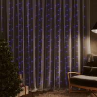 VidaXL Lichtsnoergordijn met 300 led&apos;s en 8 functies 3x3 m blauw - thumbnail