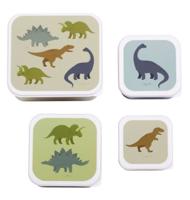 Set van 4 lunchboxen voor jongens DINOS A Little Lovely Company kaki - thumbnail