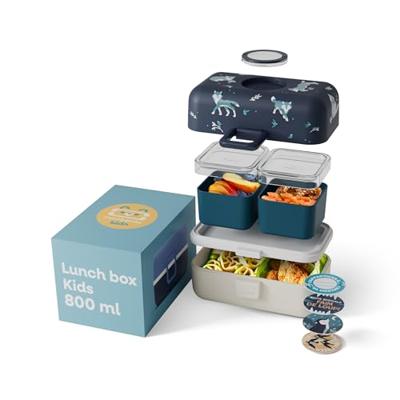 Kinderlunchbox - MONBENTO - 3 vakken - BPA-vrij - MB Tresor Wolf