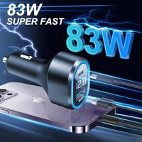 Caliber Autolader - Sigarettenaansteker Splitter - 1x USB & 1x USB-C - 83 Watt - Snellader - LED met spanningsmeter (PS26) - thumbnail