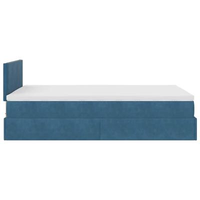 Ottoman bed met matras 90x200cm fluweel donkerblauw