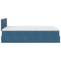 Ottoman bed met matras 160x200cm fluweel donkerblauw - thumbnail