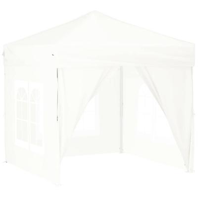 Partytent inklapbaar met zijwanden 2x2 m wit