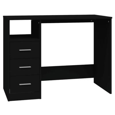 Bureau met lades 102x50x76 cm bewerkt hout zwart