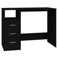Bureau met lades 102x50x76 cm bewerkt hout zwart - thumbnail