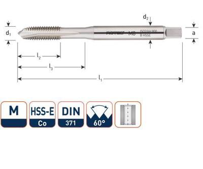 Rotec HSSE UNI M.Tap DIN 371 M10/Onderbroken draad - 3331000