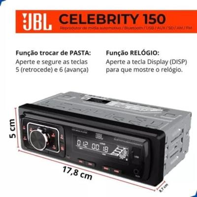 JBL Celebrity 150 - Autoradio met Bluetooth - Mechless Mediaplayer - USB - 1 DIN JBL Celebrity 150 - Autoradio met Bluetooth - Mechless Mediaplayer - USB - 1 DIN