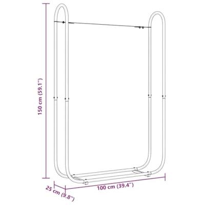 VidaXL Haardhoutrek met regenhoes 100x25x150 cm gegalvaniseerd staal