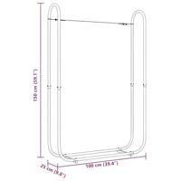 VidaXL Haardhoutrek met regenhoes 100x25x150 cm gegalvaniseerd staal - thumbnail