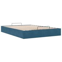Ottoman bedframe zonder matras 140x200 cm fluweel donkerblauw - thumbnail
