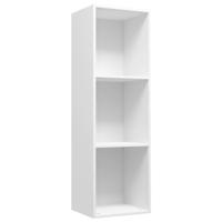 Boekenkast/tv-meubel 36x30x114 cm bewerkt hout wit - thumbnail
