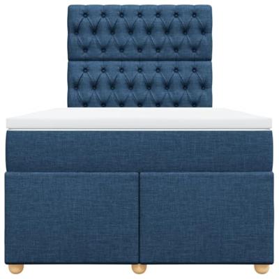 Boxspring met matras stof blauw 120x200 cm