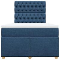 Boxspring met matras stof blauw 120x200 cm - thumbnail