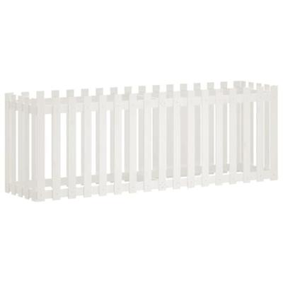 Plantenbak verhoogd hekontwerp 200x50x70 cm grenenhout wit