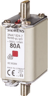 Siemens 3NA7836 Zekeringsinzetstuk Afmeting zekering : 00 160 A 500 V/AC, 250 V/DC 3 stuk(s)
