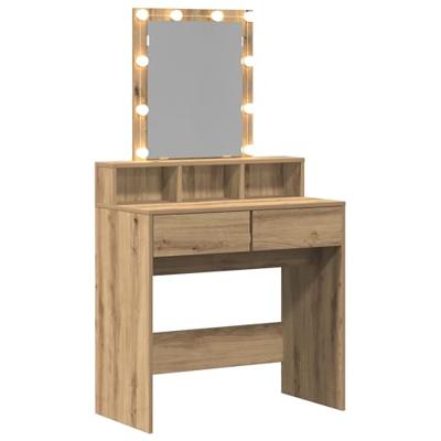 Kaptafel met lade artisanaal eikenkleurig 80 x 41 x 144,5 cm