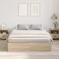 Bedframe Sonoma eiken 190 x 140 x 31.5 cm Bewerkt hout - thumbnail