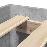 Bedframe bewerkt hout betongrijs 75x190 cm - thumbnail