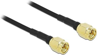 Delock WiFi-antenne Aansluitkabel [1x SMA-stekker - 1x SMA-stekker] 2 m Zwart
