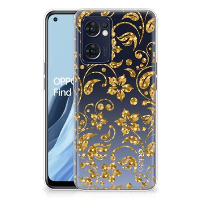 OPPO Reno 7 5G | Find X5 Lite | TPU Case | Gouden Bloemen OPPO Reno 7 5G | Find X5 Lite | TPU Case | Gouden Bloemen
