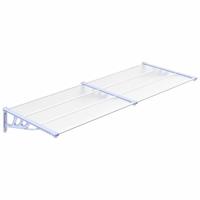 VidaXL Deurluifel 239x90 cm polycarbonaat grijs en transparant - thumbnail