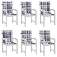 VidaXL Tuinstoelkussens 6 st 100x50x3 cm oxford stof ruitpatroon grijs - thumbnail