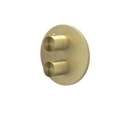 Afbouwdeel IVY Concord Inbouwthermostaat 2-weg Met Rond Rozet RVS316 Geborsteld Mat Goud PVD IVY Afbouwdeel IVY Concord Inbouwthermostaat 2-weg Met Rond Rozet RVS316 Geborsteld Mat Goud PVD IVY