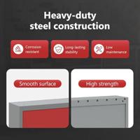 VidaXL Gereedschapskast set met plank 3 pcs rood gepoedercoat staal - thumbnail