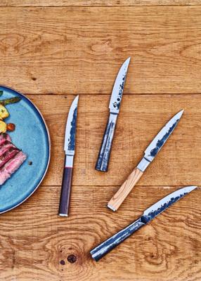 Koksmes - GESMEED - SEBRA - Japans 440C staal - Dalbergia houten handvat - 16 cm lang