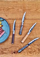 Koksmes - GESMEED - SEBRA - Japans 440C staal - Dalbergia houten handvat - 16 cm lang - thumbnail