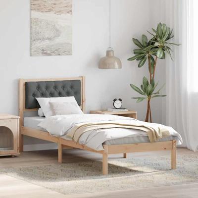 Bedframe met hoofdeinde Donkergrijs 80 x 200 cm Stof Bedframe met hoofdeinde Donkergrijs 80 x 200 cm Stof