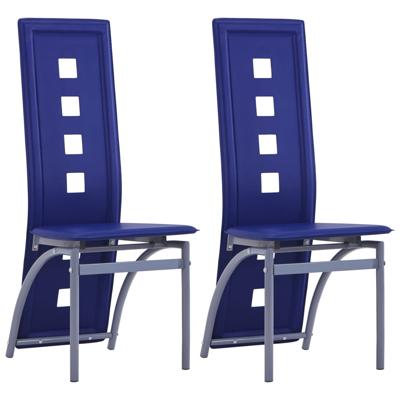 vidaXL Eetkamerstoelen 2 st kunstleer blauw vidaXL Eetkamerstoelen 2 st kunstleer blauw