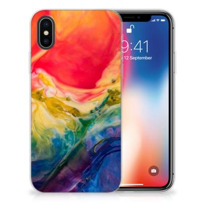 Hoesje maken Apple iPhone X | Xs Watercolor Dark Hoesje maken Apple iPhone X | Xs Watercolor Dark