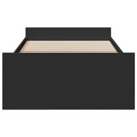 Bedframe met lades bewerkt hout zwart 75x190 cm - thumbnail