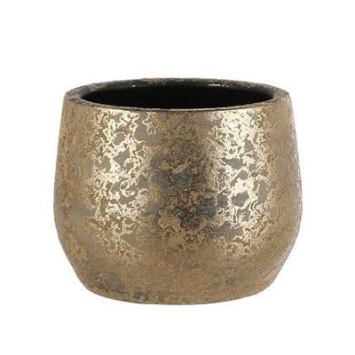 Clemente pot round gold h15,5xd19,5 cm stenen binnenpot Mica Decorations - Mica decorations Clemente pot round gold h15,5xd19,5 cm stenen binnenpot Mica Decorations - Mica decorations
