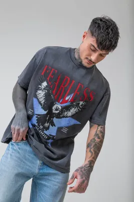 Fearless Blood Eagle T-Shirt Heren Zwart - Maat XS - Kleur: Zwart | Soccerfanshop Fearless Blood Eagle T-Shirt Heren Zwart - Maat XS - Kleur: Zwart | Soccerfanshop