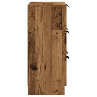 Dressoir 60x30x70 cm bewerkt hout oud houtkleurig - thumbnail