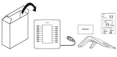 Snom D7 USB uitbreidingsmodule voor D7xx telefoons (High-definition zwart-wit display met achtergrondverlichting, daisy chain met maximaal 3 modules), Zwart, 00004011
