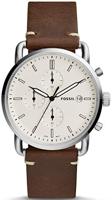 Fossil The Commuter chronograaf bruin lederen horloge FS5402 - thumbnail