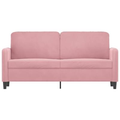 Tweezitsbank 140 cm fluweel roze