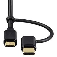 Hama 2in1-micro-usb-kabel met usb-type-c-adapter 1 m zwart - thumbnail